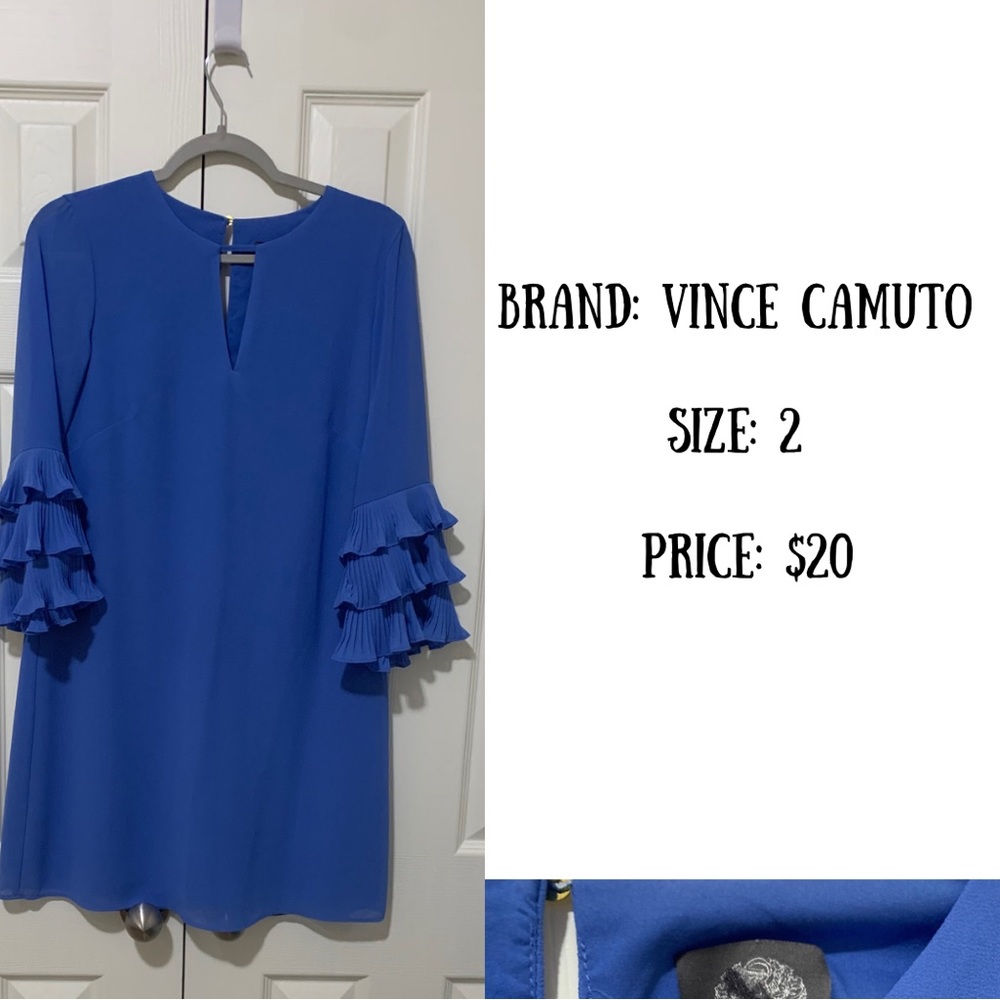 Stunning blue dress with ruffle bell sleeves